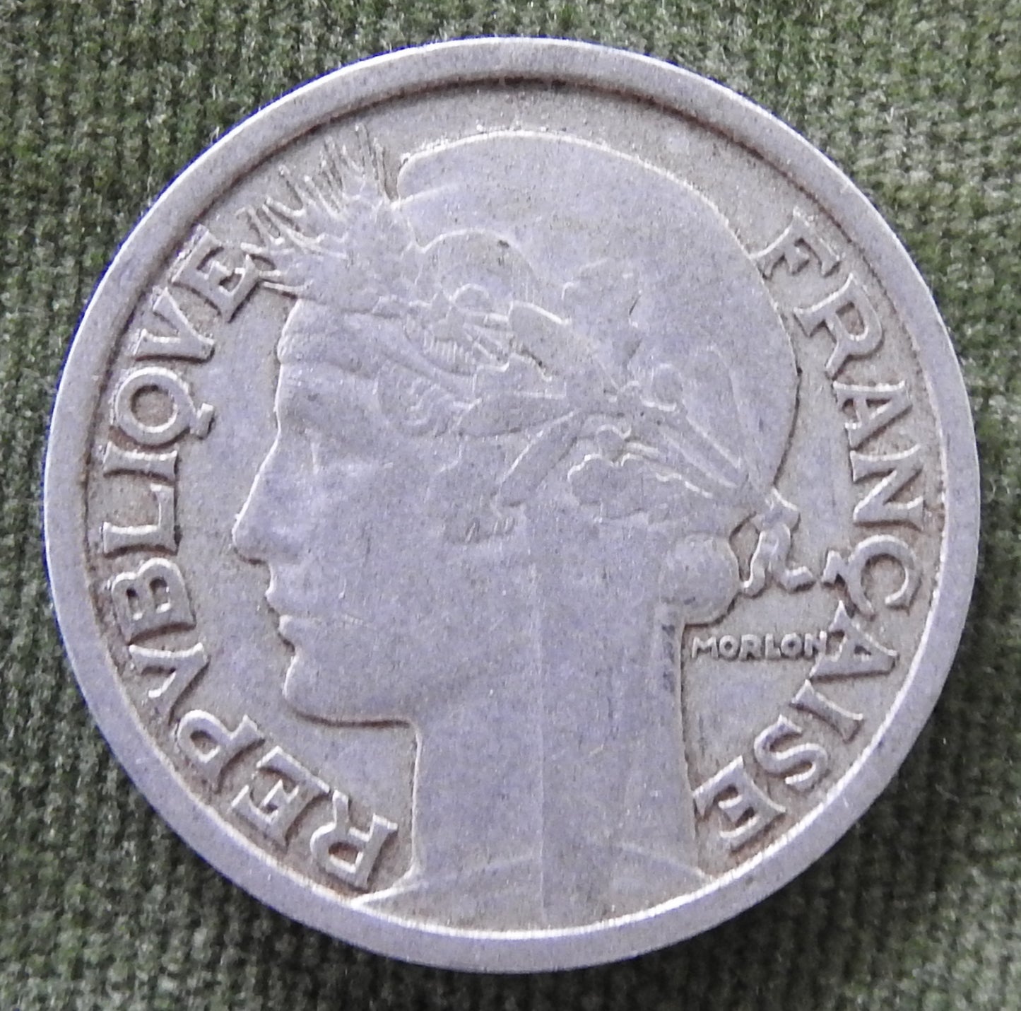 French 1947 2 Franc Coin Wreathed Female Head