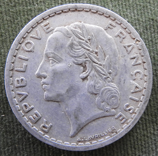 French 1947 B 5 Franc Coin - Circulated