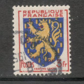 France 1951 3 Franc Multicoloured Coat OF Arms Stamp
