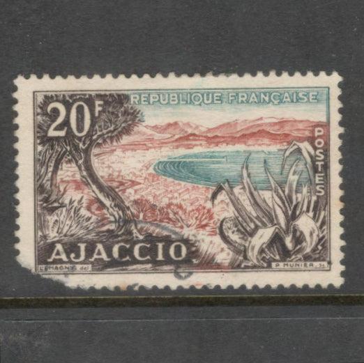 France 1954 20 Franc AJACC10 Landscapes Multicoloured Stamp