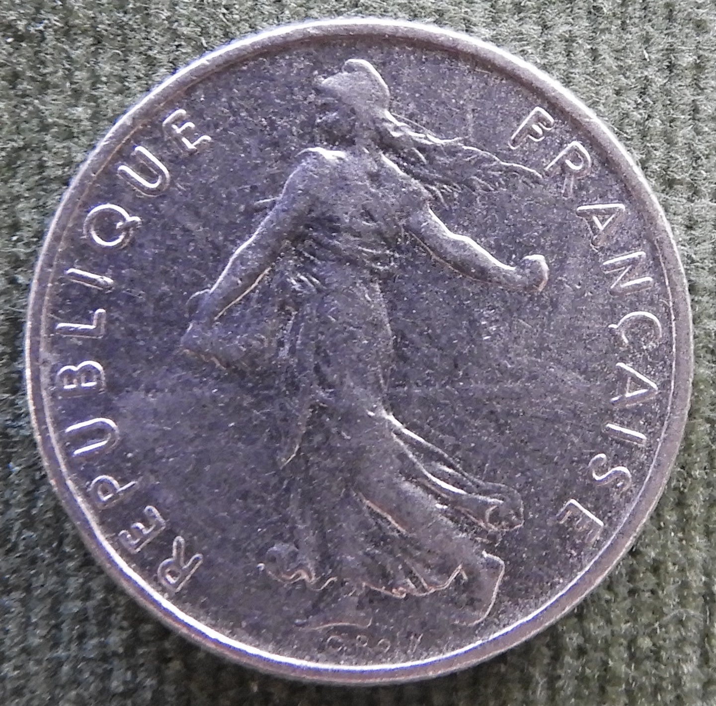 French 1968 1/2 Franc Coin - Circulated