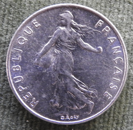 French 1973 1/2 Franc Coin - Circulated