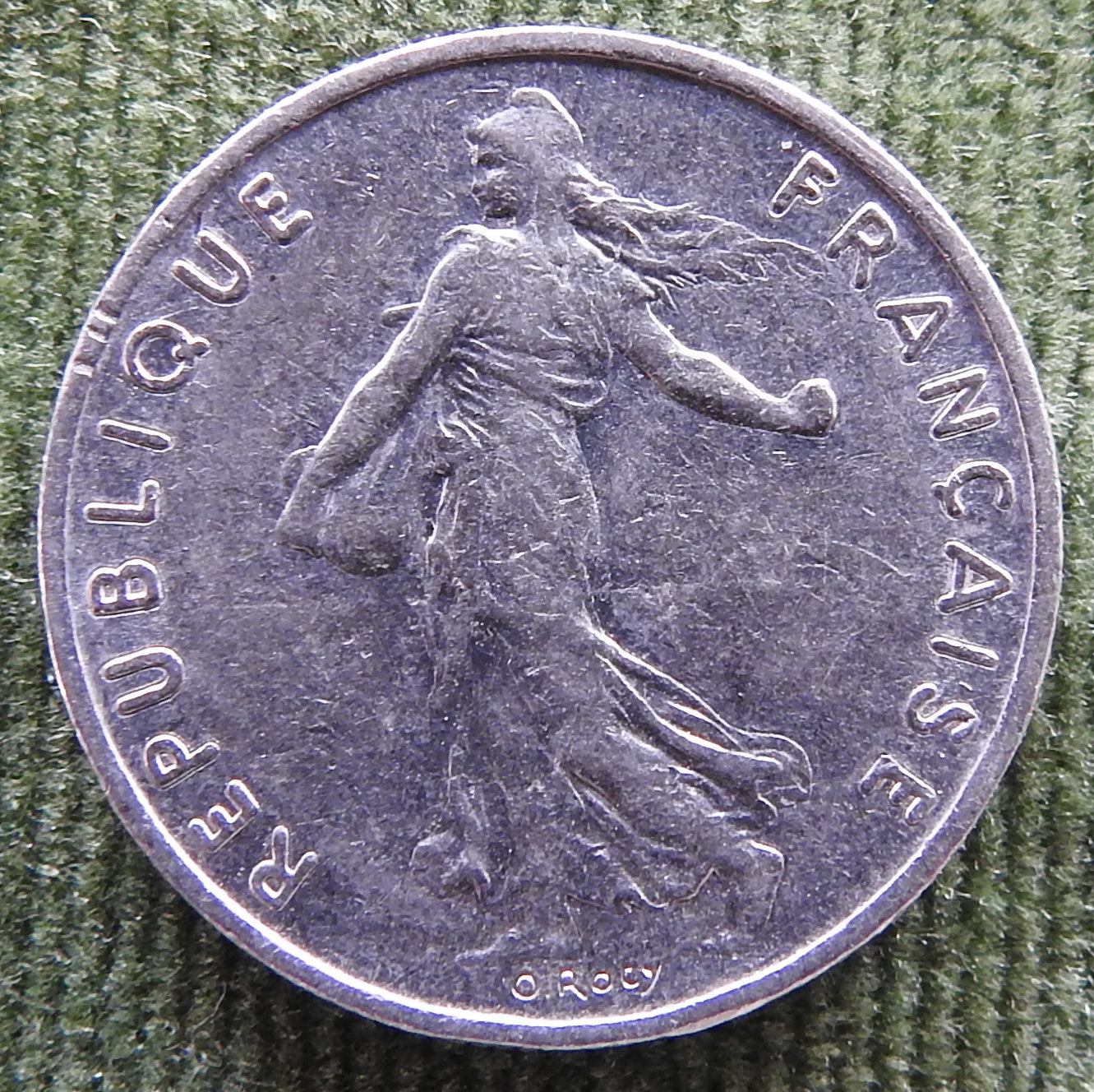 French 1974 1/2 Franc Coin - Circulated