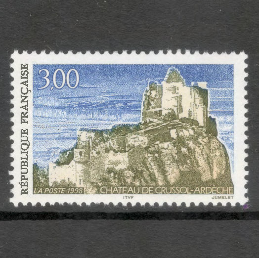 France 1998 3.00 Franc Chateau de Crussol-Ardeche Tourism Stamp Multicoloured Stamp