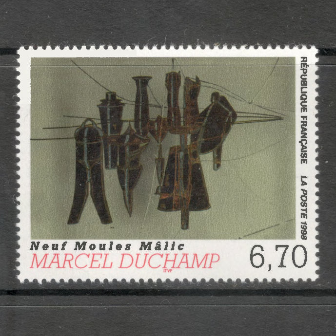 France 1998 6.70 Franc Marcel Duchamp - Painter Multicoloured Stamp