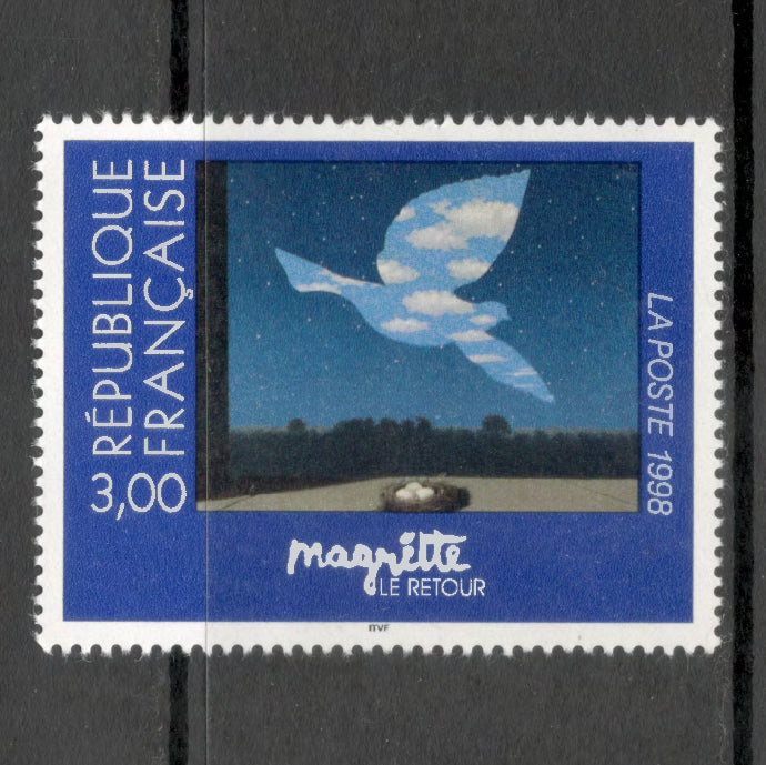 France 1998 3.00 Franc 100th Anniversary of the Birth of Rene Margritte Multicoloured Stamp