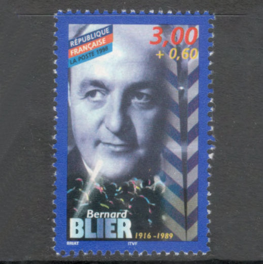 France 1998 3.00 Franc Heroes from French Movies Bernard Blier 1916-1989 Multicoloured Stamp