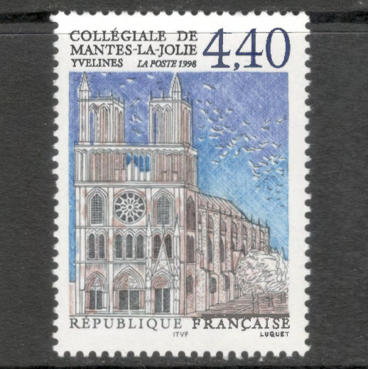 France 1998 4.40 Franc Diocese Church in Mantes-la-Jolie Multicoloured Stamp
