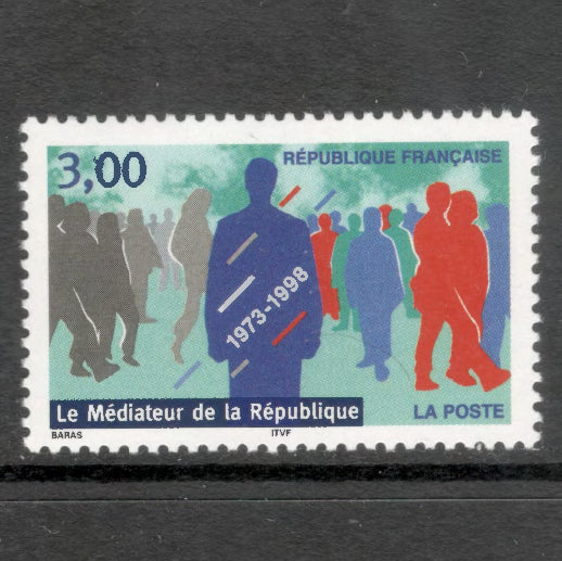 France 1998 3.00 Franc 25th Anniversary of the Parliamentary Commissioner Organization Multicoloured Stamp