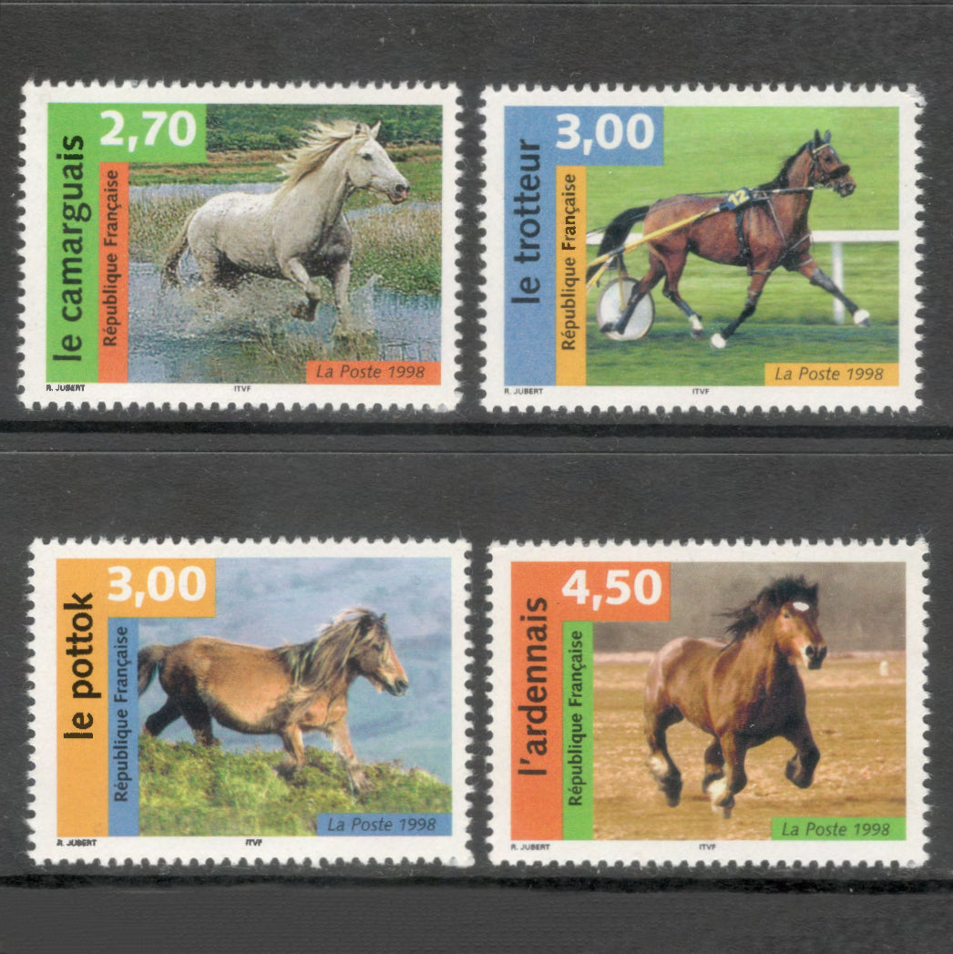 France 1998 3.00 - 4.50 Franc Horses Multicoloured Stamp Set