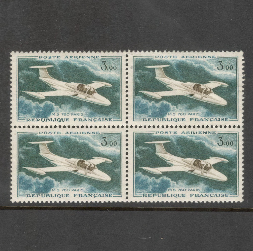 France 1960 3.00 Franc MS 760 Paris Airplane Multicoloured Airmail Stamp Block