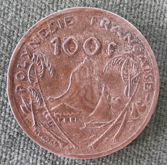 French Polynesie 1976 100 Franc Coin - Circulated
