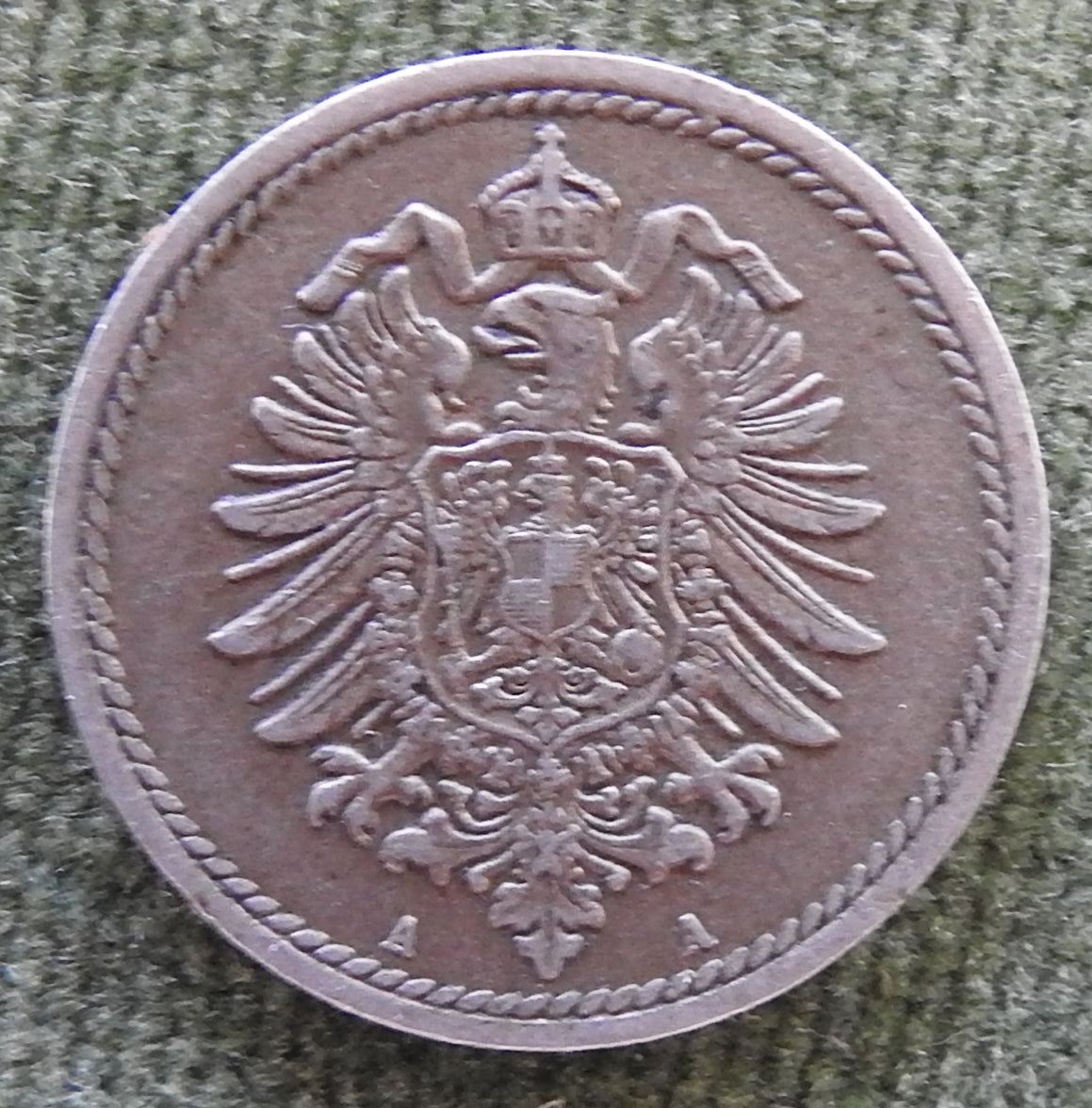 Germany 1875 AA 5 Pfennig Coin Wilhelm I Coat Of Arms