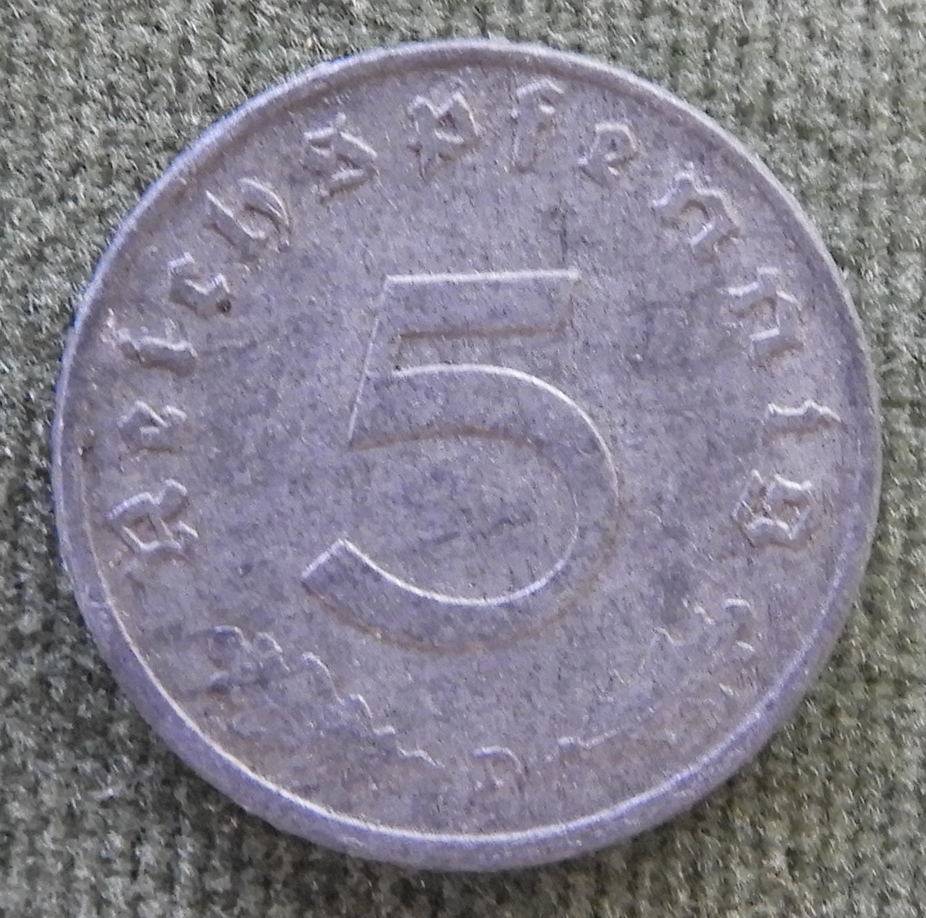 Germany 1943 D 5 Pfennig Coin - Circulated