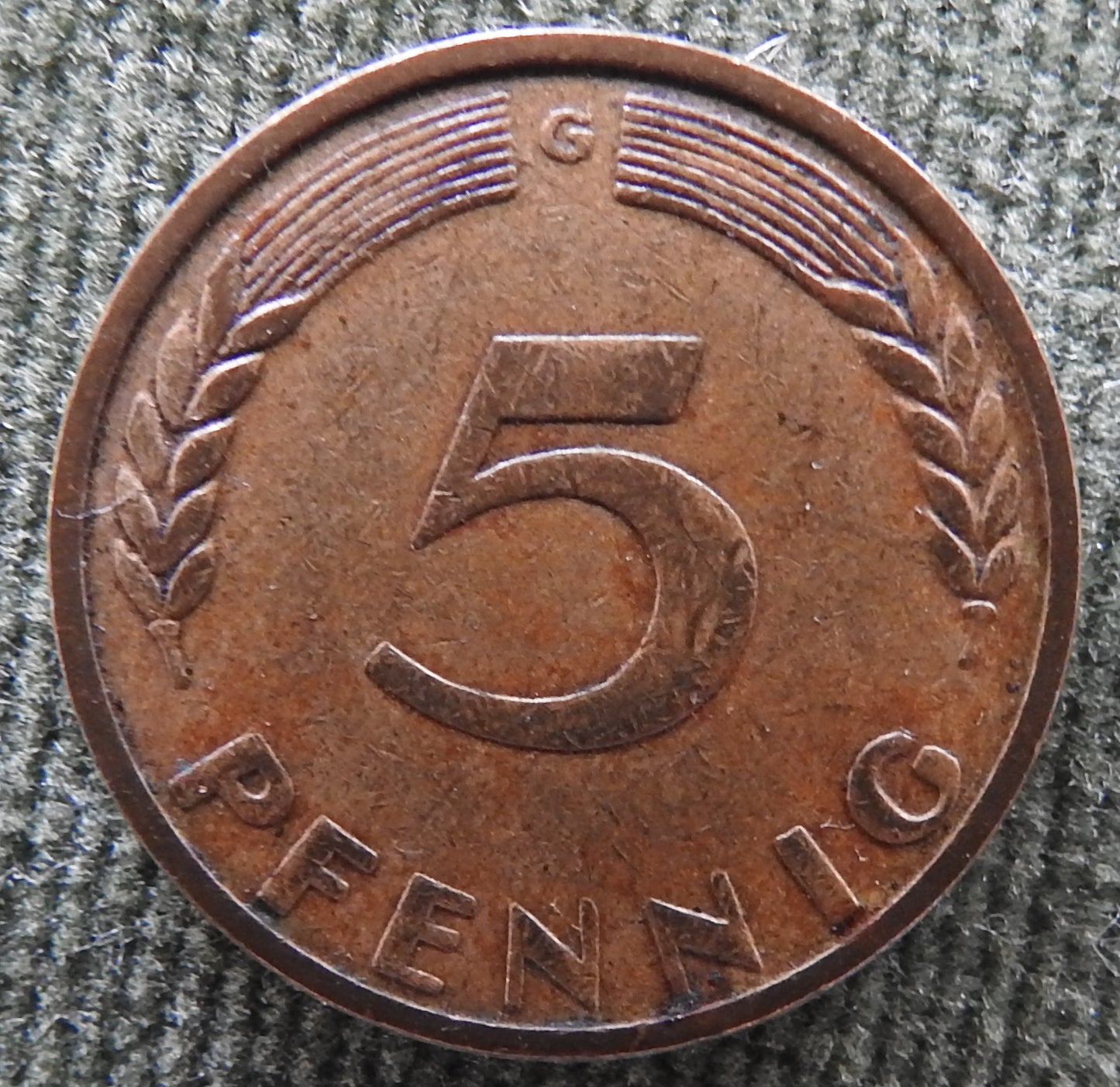 Germany 1950 G 5 Pfennig Coin
