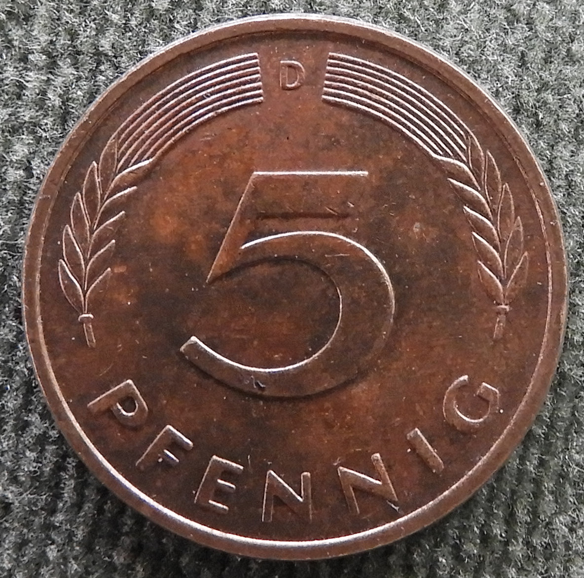 Germany 1989 D 5 Pfennig Coin Munich - Circulated