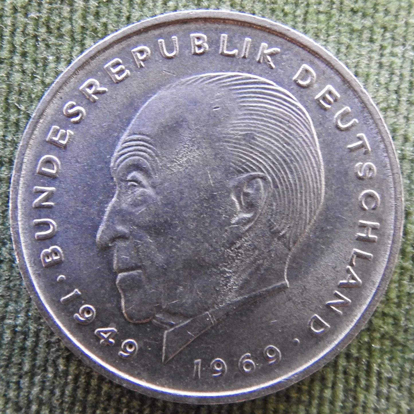 Germany 1972 F 2 Deutsche Mark Konrad Adenauer Coin - Circulated