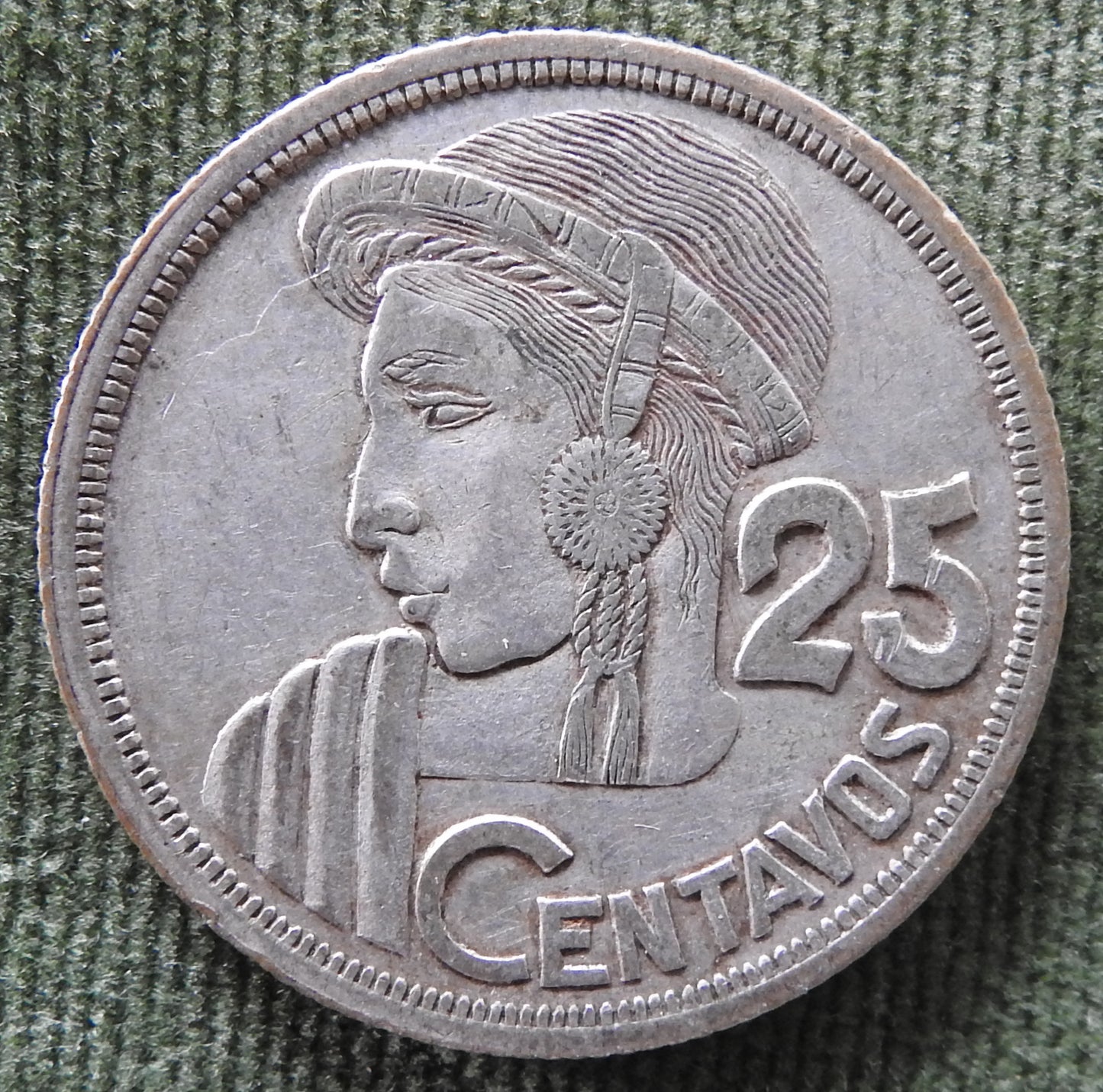 Guatemala 1955 25 Centavos Coin Coat Of Arms