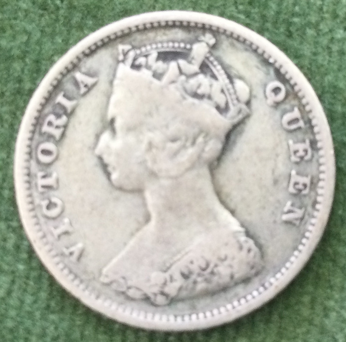 Hong Kong 1899 Queen Victoria 10 Cent Coin - Grades as Fine