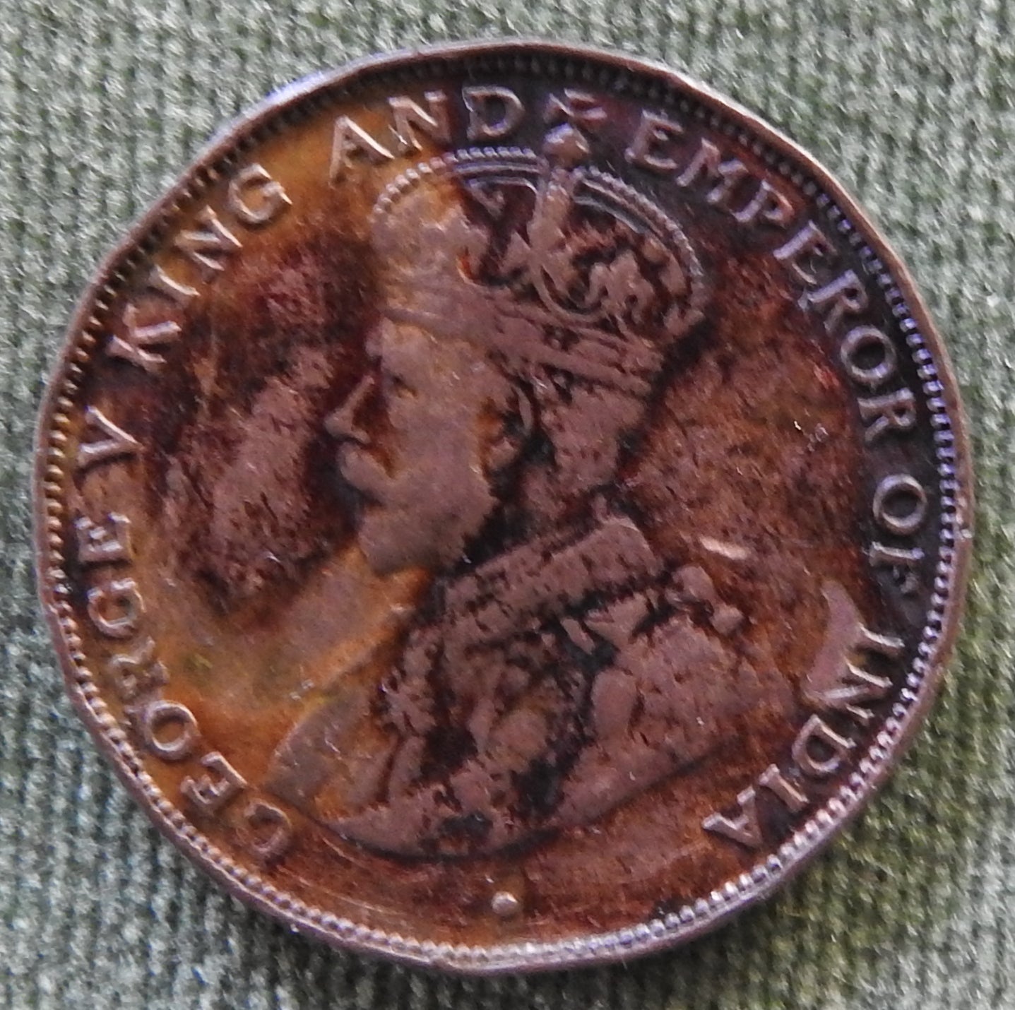 Hong Kong 1924 1 Cent King George V Coin - Circulated