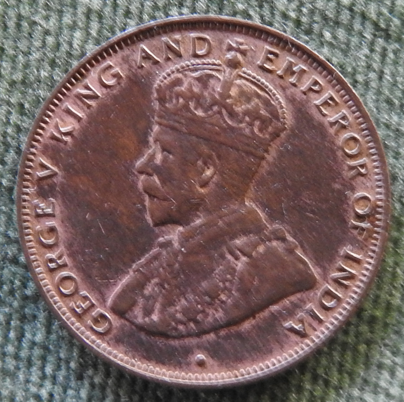 Hong Kong 1934 1 Cent King George V Coin