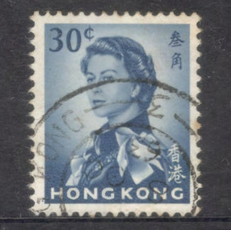 Hong Kong 1962 30 C Queen Elizabeth II Dark Blue Stamp