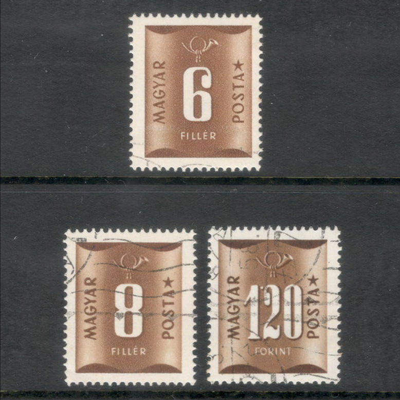 Hungary 1951 Brown Figure of Value and Post Horn Postage Due Stamp Set