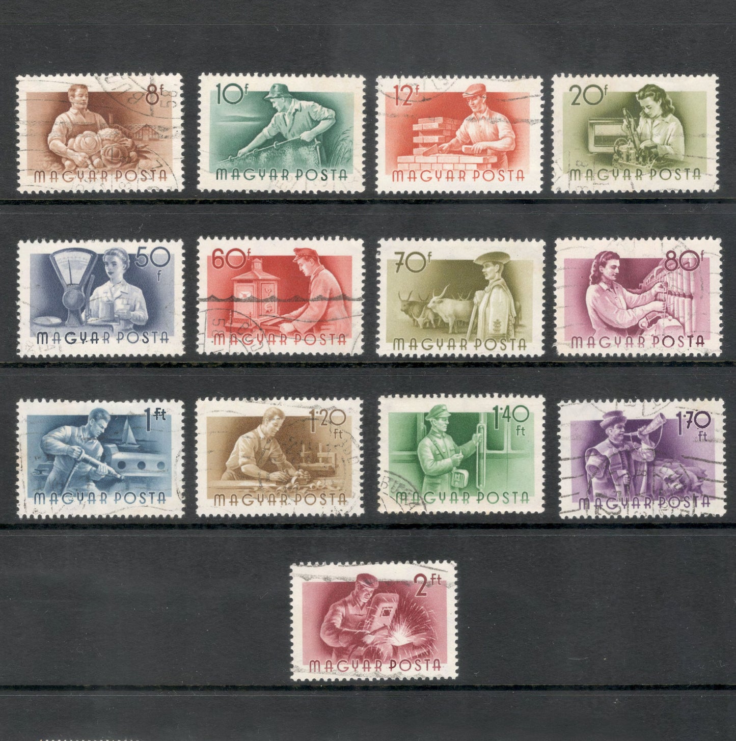 Hungary 1955 Occupations Postage Stamp Set