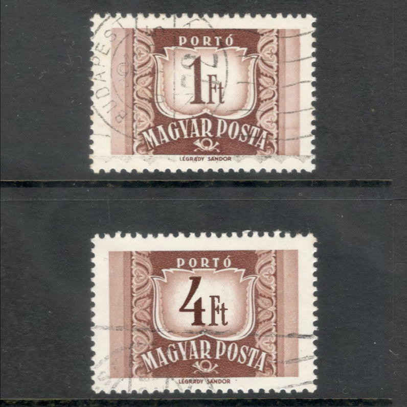 Hungary 1969 Purple Brown Coat of Arms and Post Horn Postage Due Stamp Set