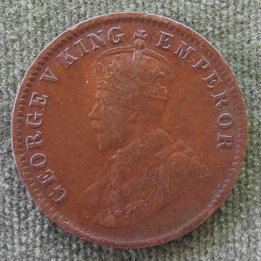India 1913 1/4 One Quarter Anna King George V Coin