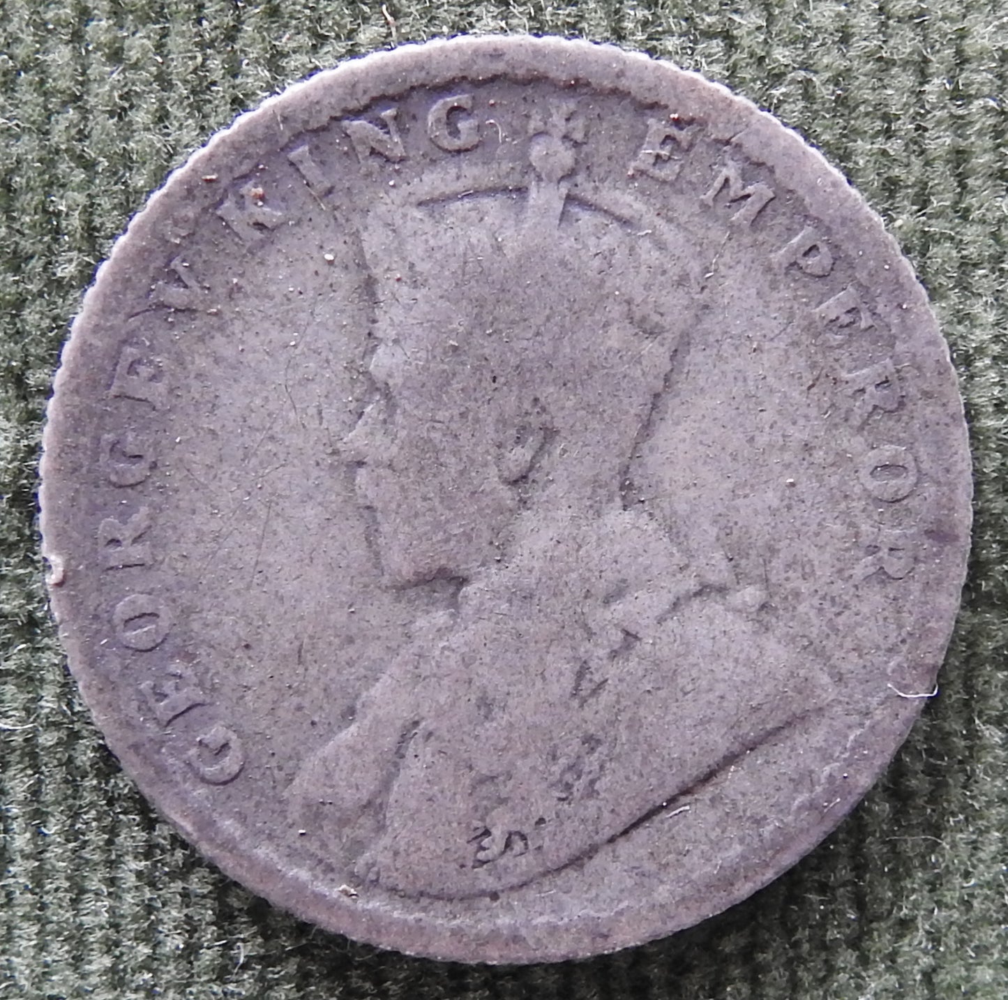 India 1916 1/4 Rupee Anna Silver Coin King George V