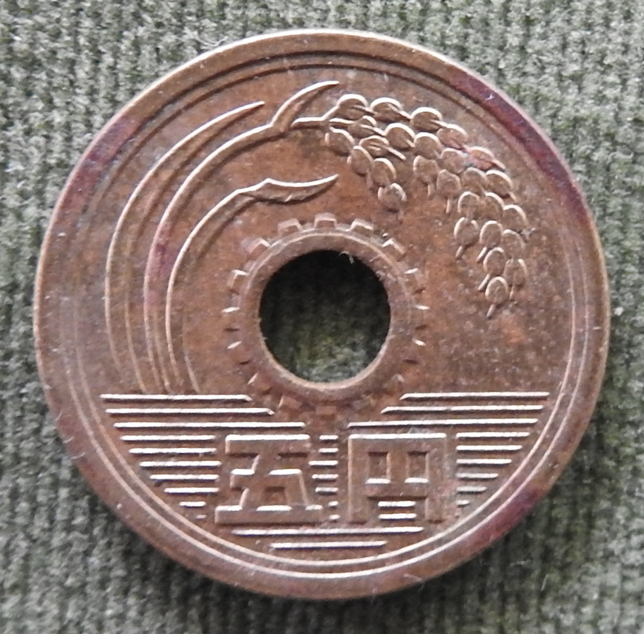 Japanese 1980 5 Yen Showa Period Stalk of Rice Coin 55/1980/昭和五十五年