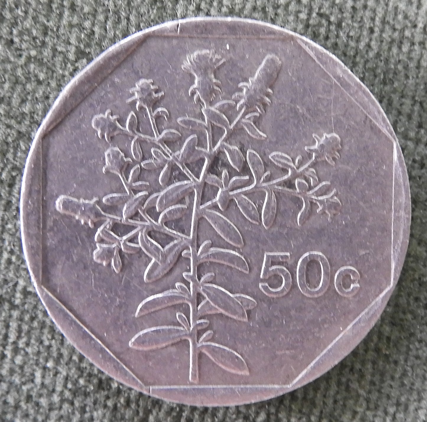 Maltese Malta 1992 50 Cent Coin - Lamination Error