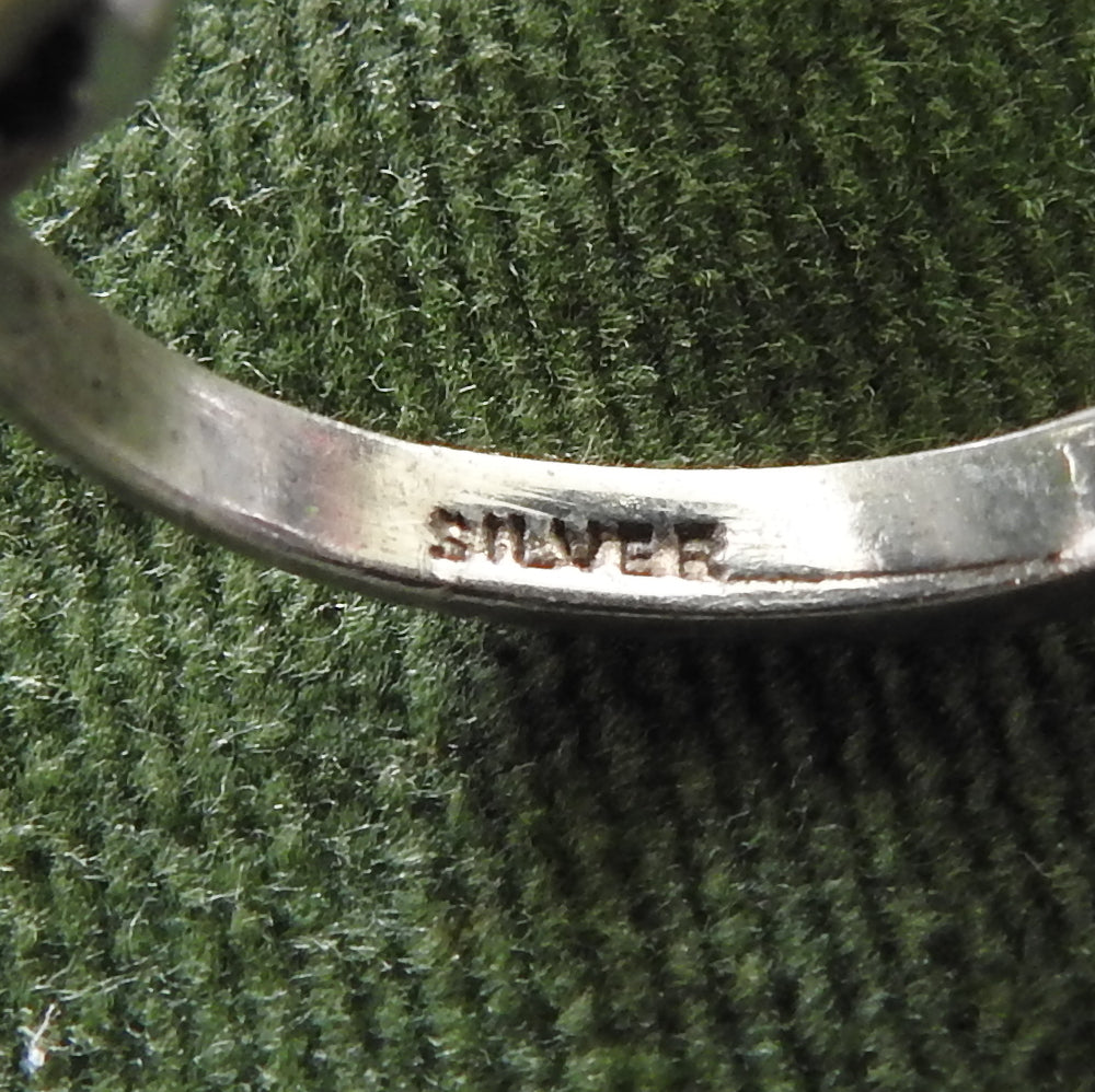 Marcasite Silver Ring Depicting a Four Petal Flower