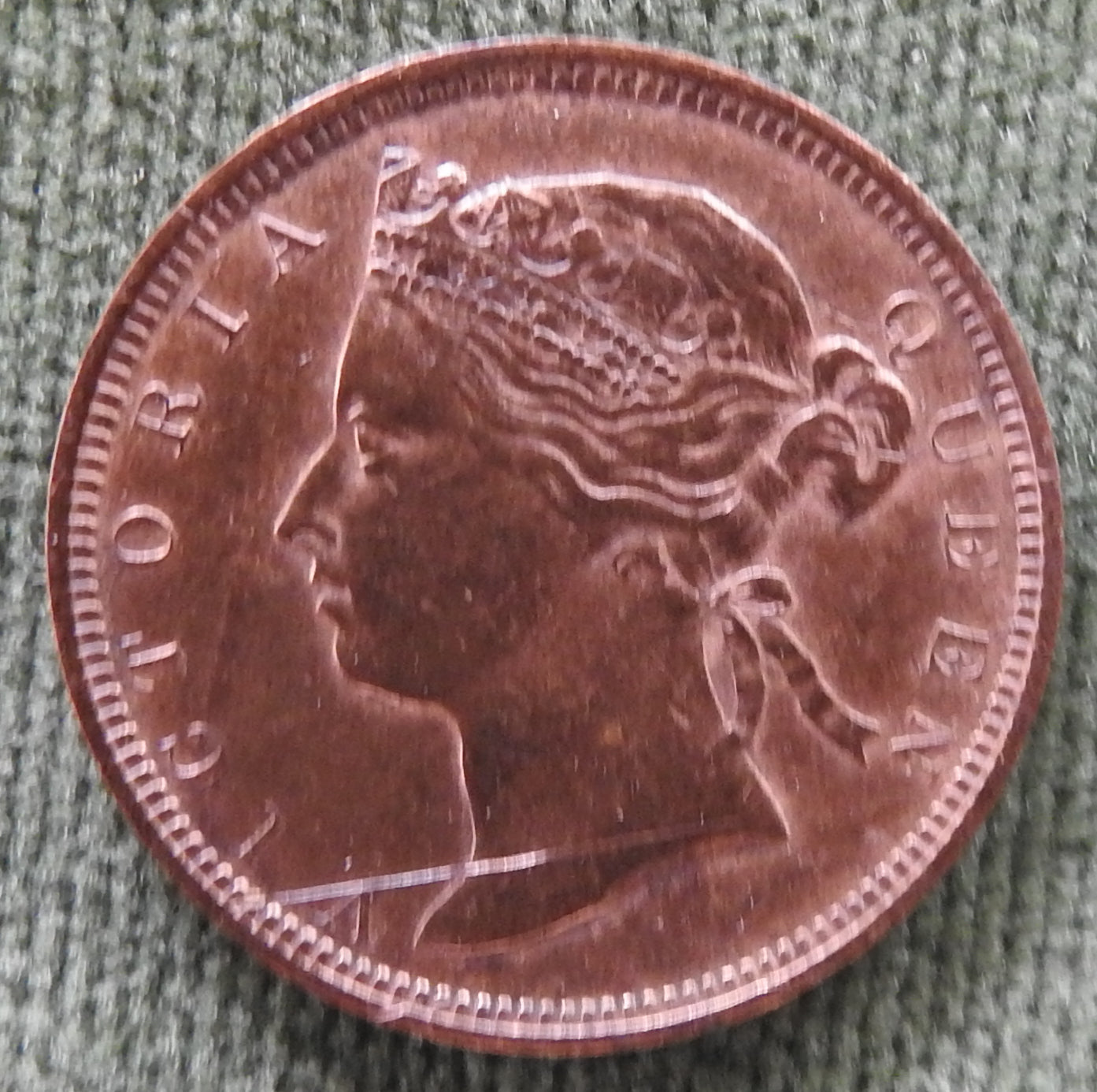 Mauritius 1883 2 Cent Coin Queen Victoria