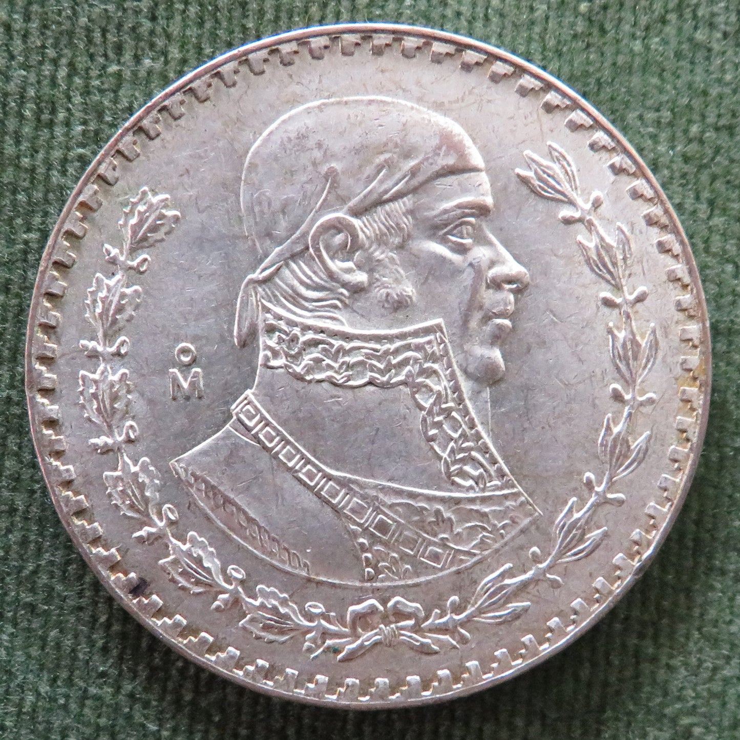 Mexican 1958 1 Peso Silver Independence War Hero Jose Maria Morelos Coin - EF