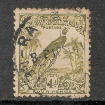 New Guinea 1931 4d Olive 10th Anniversary of Australian Mandate Stamp - Perf: 11