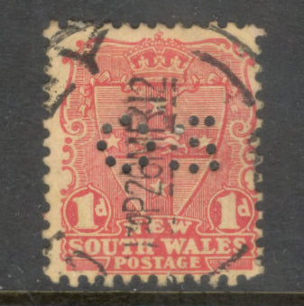 New South Wales 1905 - 1906 1d One Penny Red Coat Of Arms Stamp