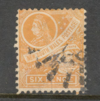 New South Wales 1905 - 1906 6d Six Pence Orange Queen Victoria Stamp