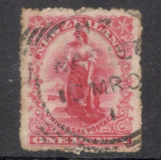 New Zealand 1901 1d 1 Penny Zealandia Dark Rose Stamp