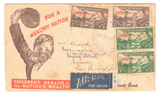 New Zealand 1946 Childrens Health Camps Hand Stamped FDC