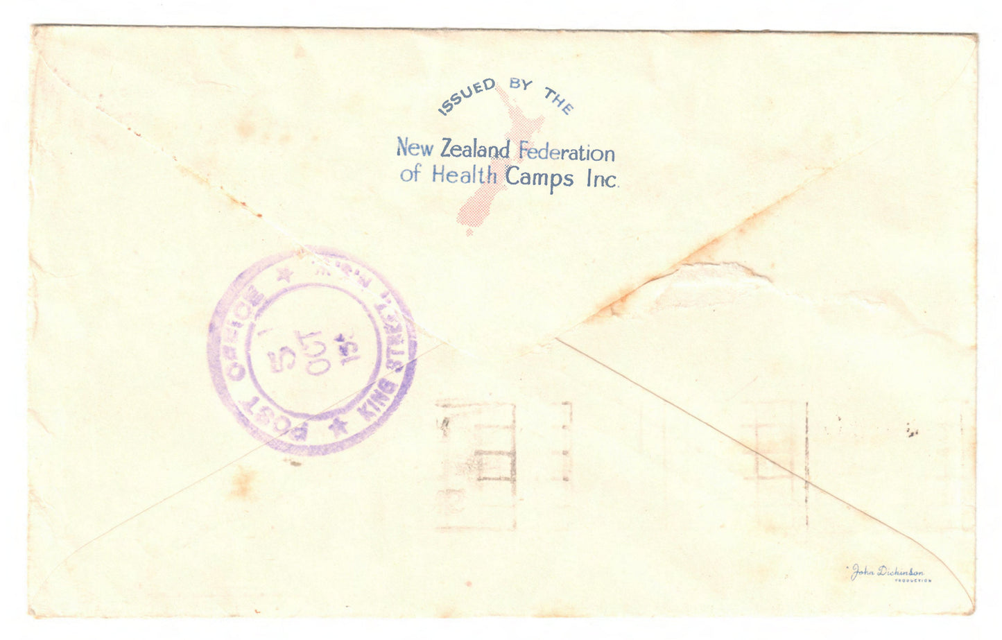 New Zealand 1950 Childrens Health Camps Hand Stamped FDC