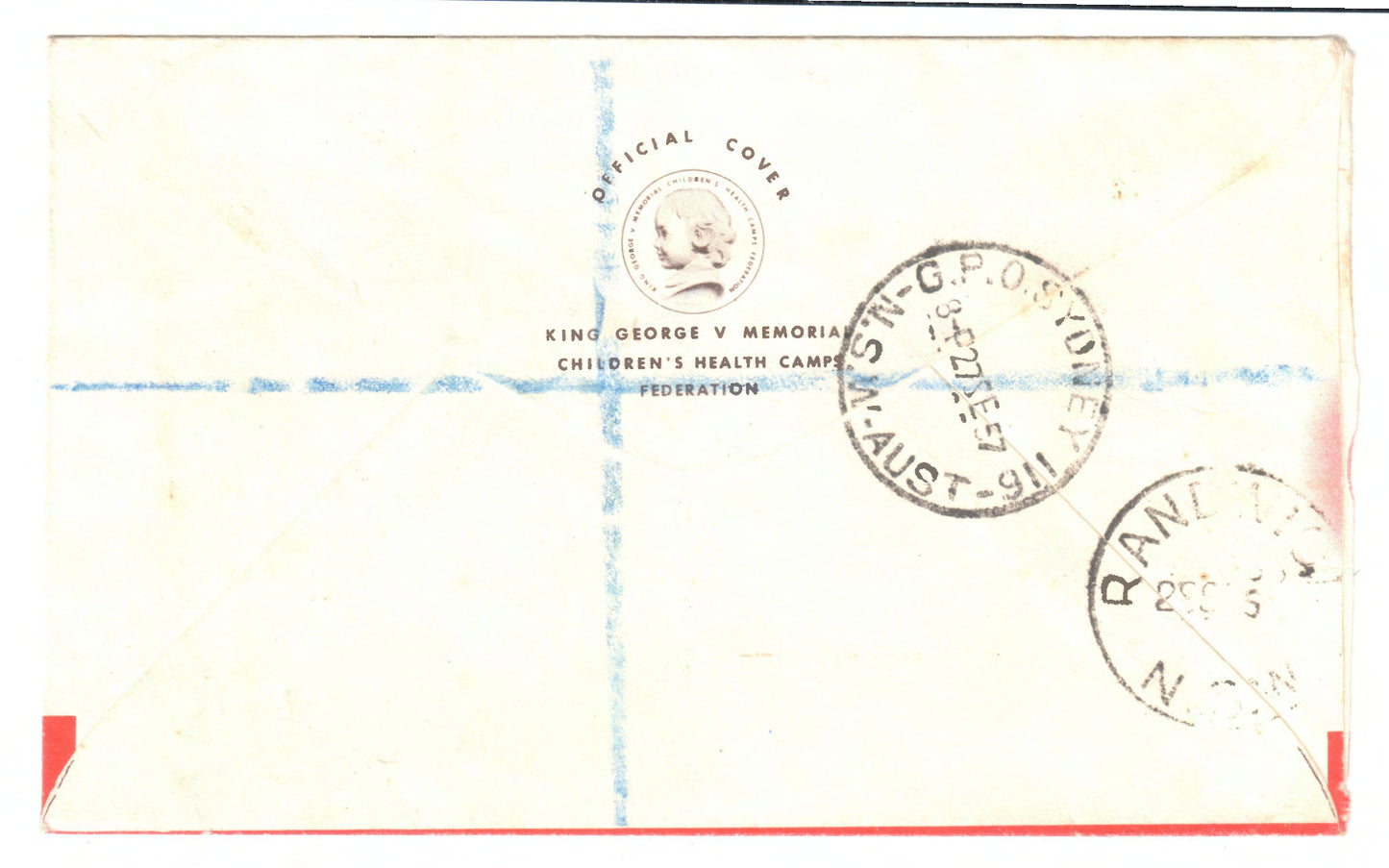 New Zealand 1957 Childrens Health Camps Hand Stamped FDC