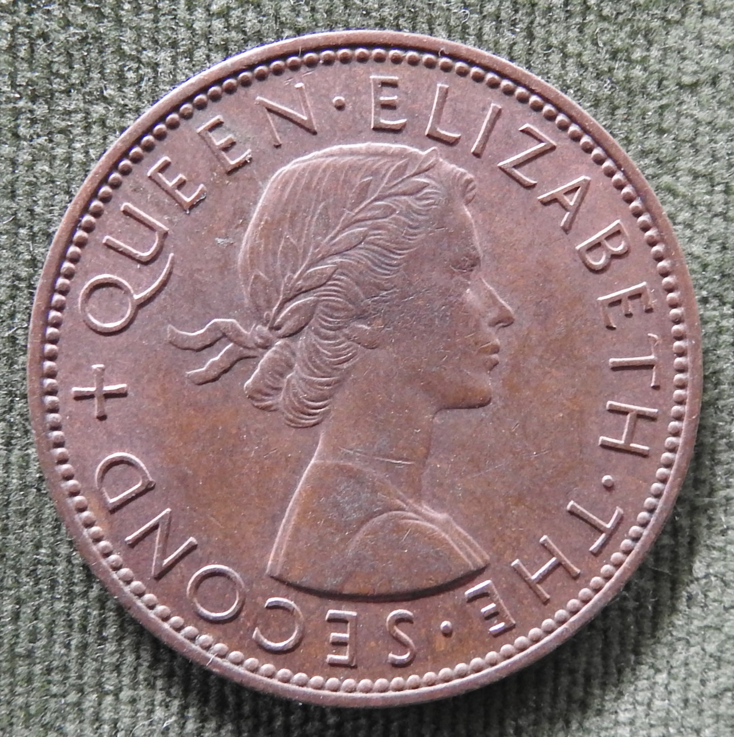 New Zealand 1958 Penny Queen Elizabeth II Coin