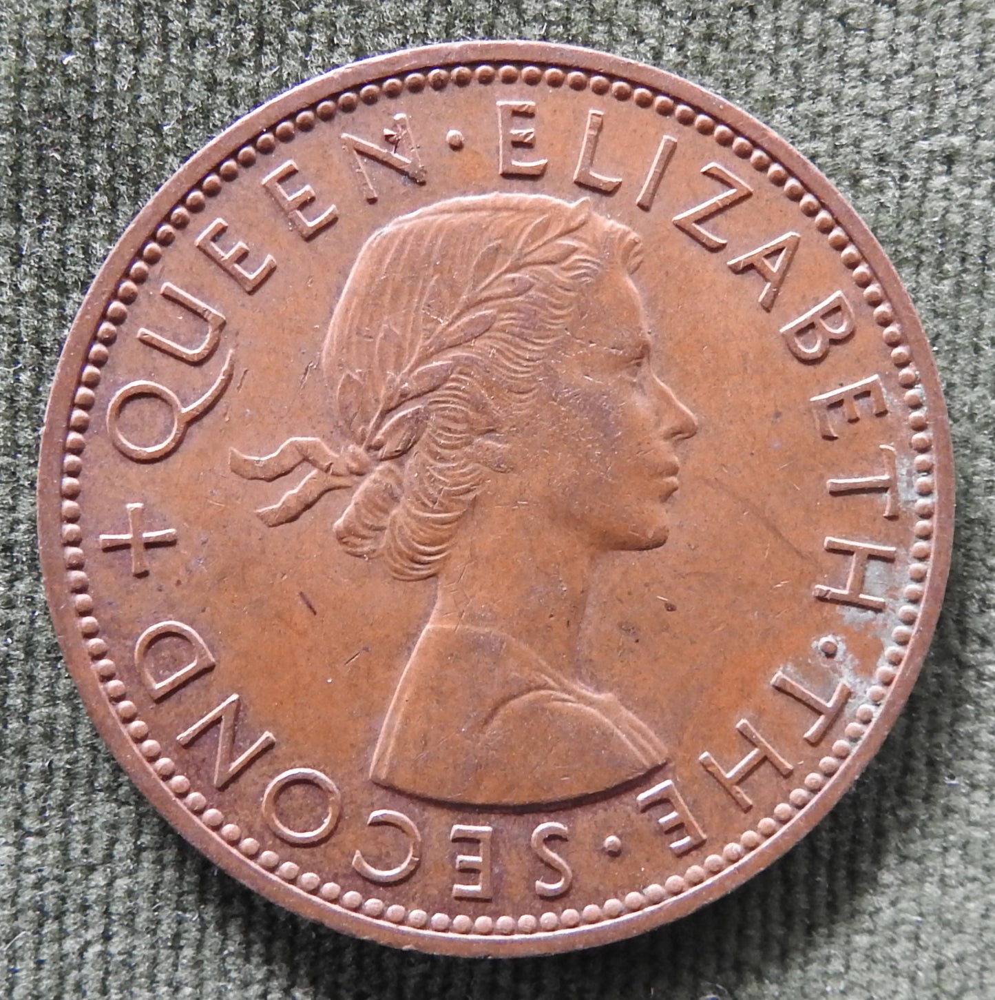 New Zealand 1960 Penny Queen Elizabeth II Coin