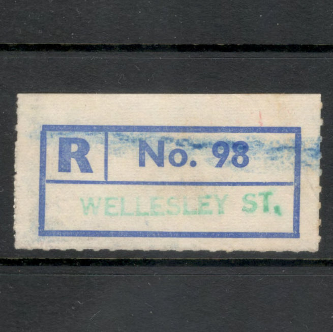 New Zealand Registered Post Label - Wellesley Street Aukland No. 98