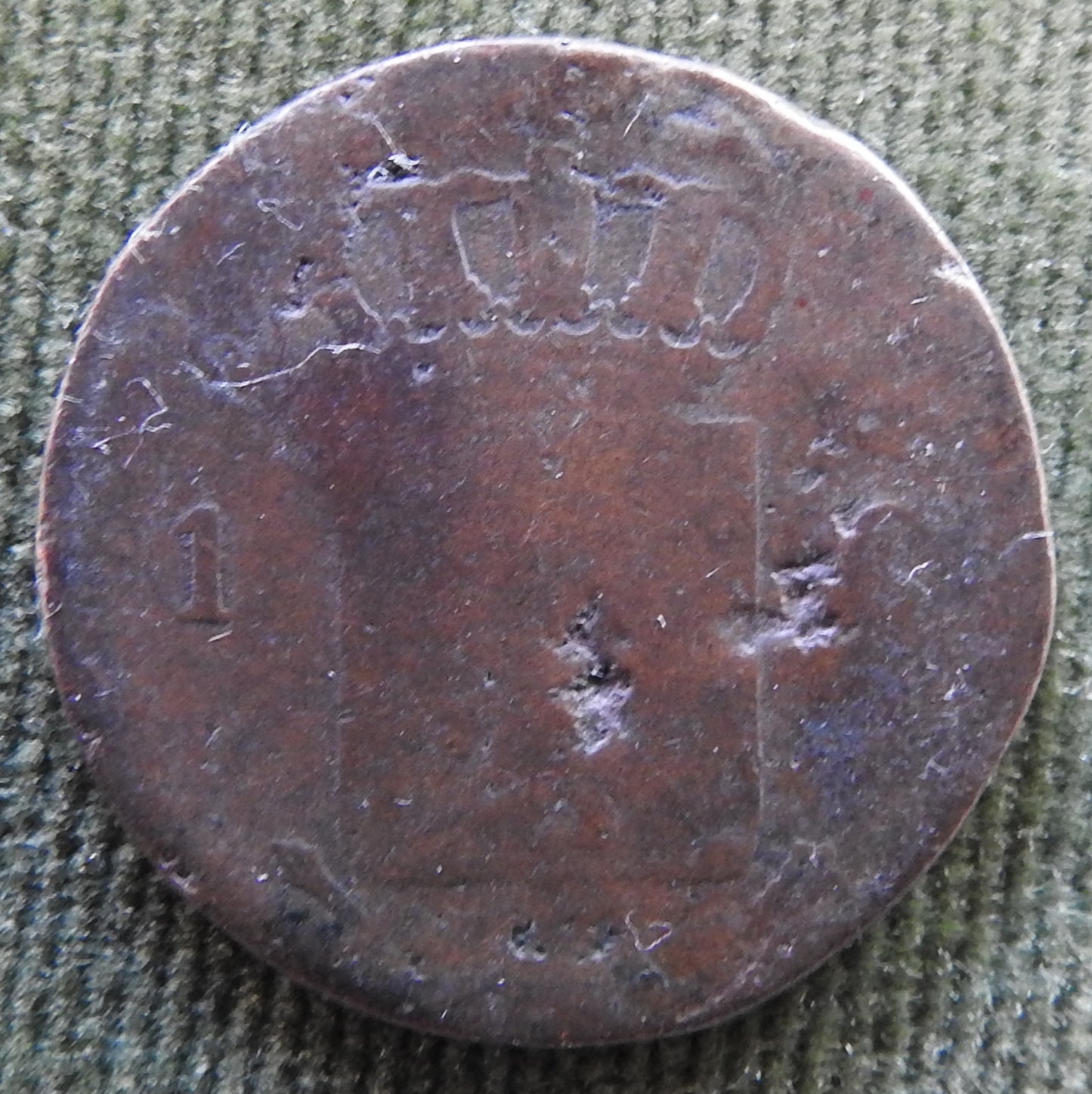 Netherlands 1837 1 Cent King Willem I Coin - Circulated