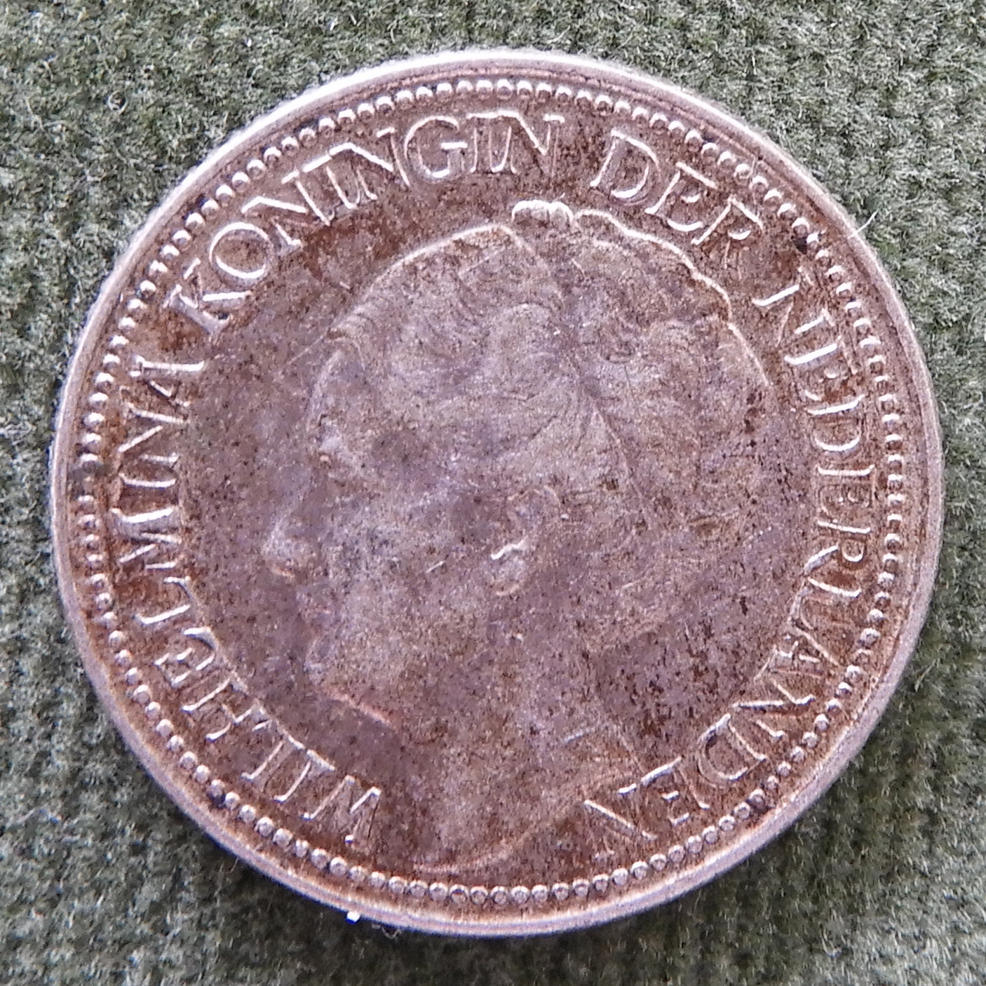 Netherlands 1928 25 Cent Coin Wilhelmina