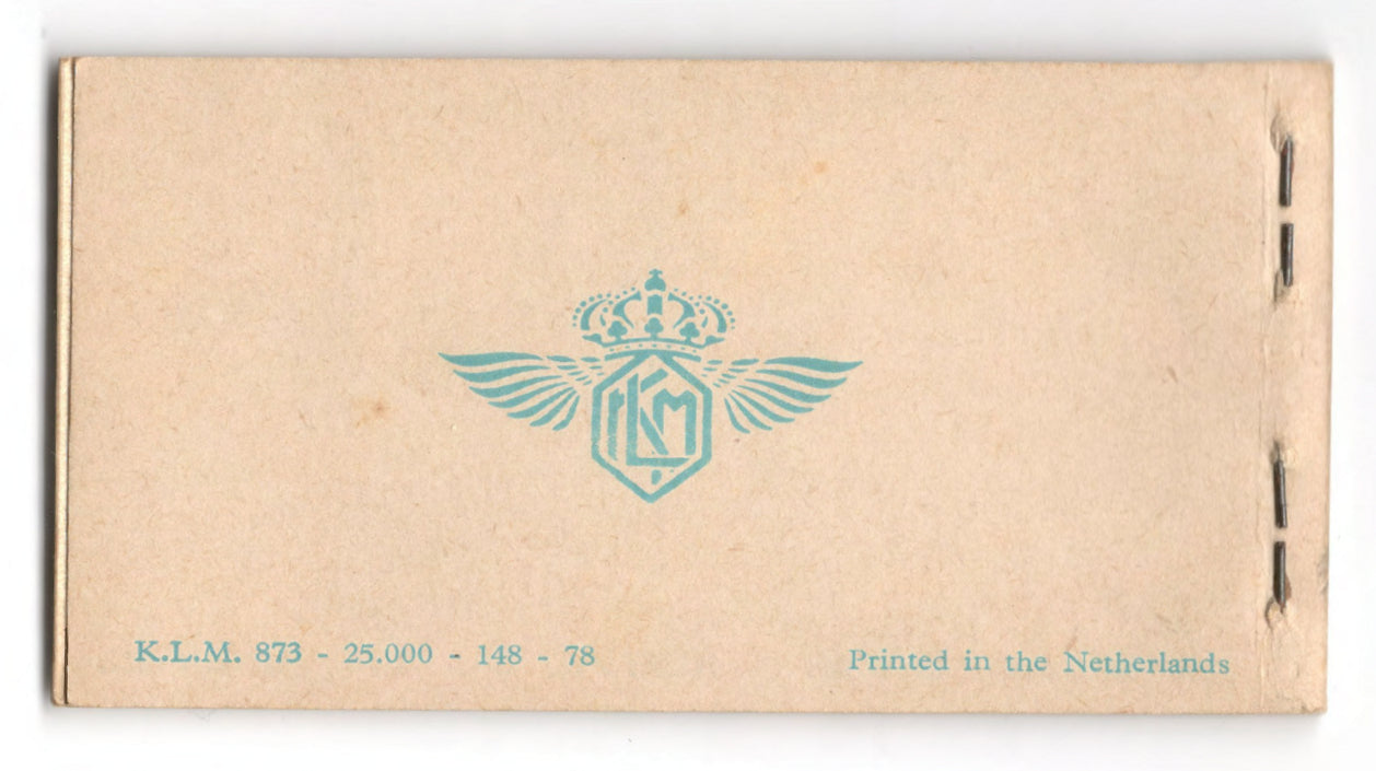 KLM Royal Dutch Airlines 1978 Stamp Booklet Of 8 Airmail Stamps (Stamps Missing)
