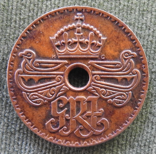 New Guinea 1944 1d 1Penny Crowned Monogram Coin